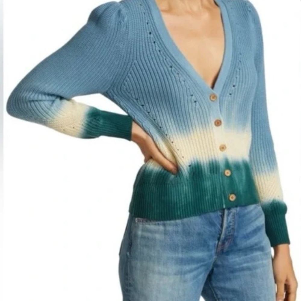 Veronica Beard Blue and Green Ombre Cardigan (Size XLG) new without tags